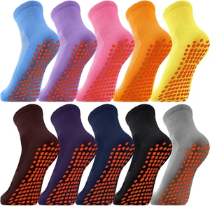 10 Pairs Non Slip Yoga Socks anti Skid Sticky Grippers Hospital Slipper Socks fo - Picture 1 of 7