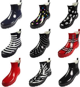 New Norty Women Low Ankle Rain Boots Rubber Snow Rainboot Garden Shoe Bootie - Picture 1 of 64