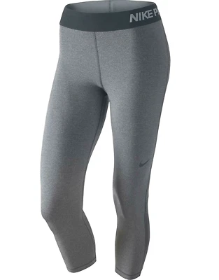 NEW NIKE [XL] Women's PRO COOL Dri-Fit Gym Capri/Tights-Heather Grey 725468-021 - Image 1 of 4