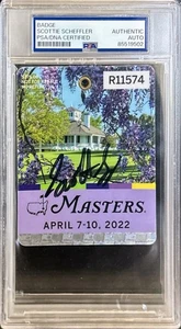 Scottie Scheffler Signed Autographed 2022 Masters Golf Badge PSA/DNA - Picture 1 of 2