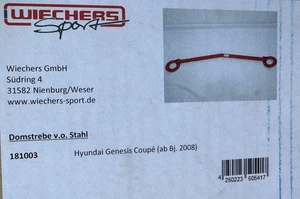 Barra de acero delantera Wiechers original para Hyundai Genesis Coupe 181003 - Imagen 1 de 1