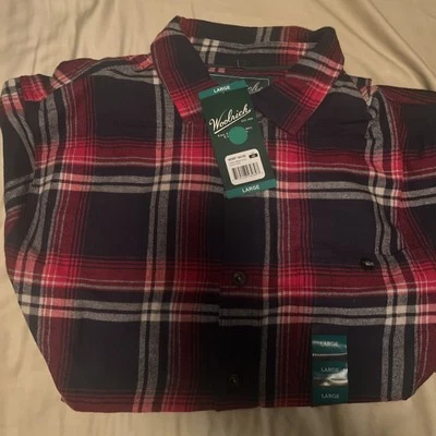 Woolrich Long Sleeve Flannel Button Shirt Mens Red/blue OZZY Plaid L NEW W/tags - Image 1 of 4