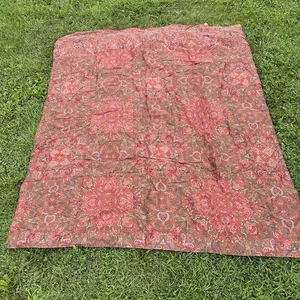 Vintage Ralph Lauren GALAHAD Medieval Queen Flat Sheet Red Multicolor Paisley - Picture 1 of 10