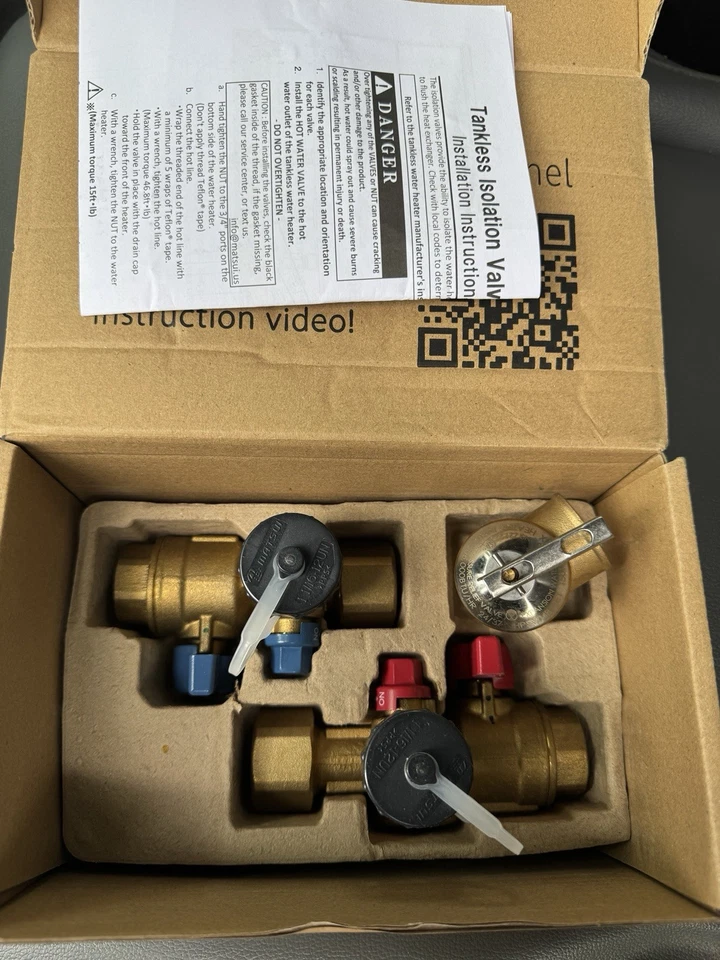 Rinnai Branded Isolation Valve Kit (also Will Work For Any Tankless Water Heater - Image 1 of 2