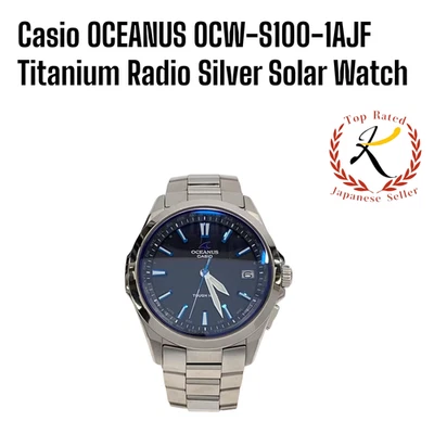 【US/DDP】 Casio OCEANUS OCW-S100-1AJF Radio Titanio Plateado Reloj Solar Probado Foto 1 de 4