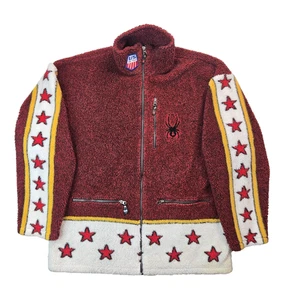 Spyder Vintage USA Ski Team Olympics Red Deep Pile Full Zip Jacket Mens Size XL - Picture 1 of 10