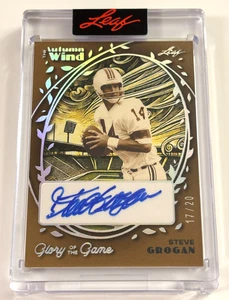 Steve Grogan 2025 Leaf Glory of Game Autumn Wind AUTO Autograph Card /20 !! - Picture 1 of 1