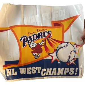 Vintage San Diego Padres NL West Champs Promotional Plastic Sticker Retro MLB* - Picture 1 of 9