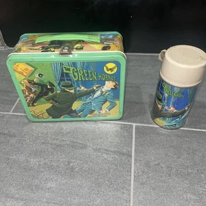1967 VINTAGE IL CALABRONE VERDE LUNCH BOX CON THERMOS - Foto 1 di 21