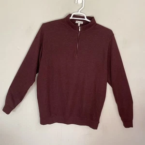 Peter Millar Herren L Crown Comfort Interlock 1/4 Quarter Zip Pullover weinrot Logo - Bild 1 von 12