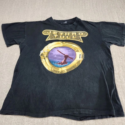 Camiseta De Colección 1989 Banda Jethro Tull Adulto Grande Negra Rock Island Brockum Años 80 Foto 1 de 4
