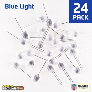 24 X RadioShack 10mm Ultra-High Brightness Blue LED #2760006 BULK PACK NEW - Picture 1 of 6