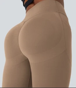 Halara SoCinched Butt Lifting Tummy Control UltraSculpt Leggings Dark Tan size S - Picture 1 of 19