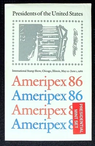 Scott# 2216-2219 - Ameripex '86 Presidentes de los Estados Unidos Juego Como Nuevo (4 Hojas de 9) - Imagen 1 de 2