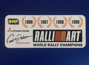RALLIART TOMMI MAKINEN WREATH WINS RALLY WRC BUMPER STICKER X4 mitsu Evo 5 6 7 8 - Picture 1 of 4