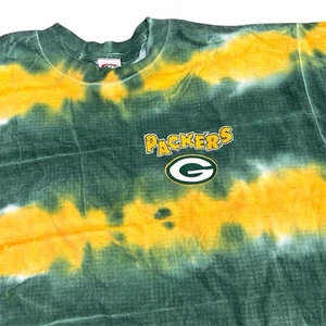 Vintage 90s True Fan T-Shirt NFL Green Bay Packers Tie Dye Size Mens XL Football - Picture 1 of 6