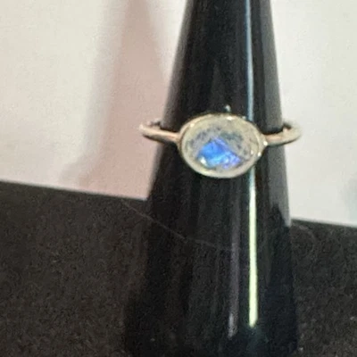 New Oval Moonstone Ring Set In 925 Sterling Silver. Size 7, Beautiful Gift. ￼ - Image 1 of 4