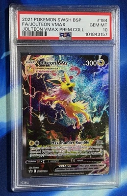 PSA 10 Jolteon SWSH 184 VMAX Premium Collection Box Full Art Promo Gem Mint Nm M - Image 1 of 4
