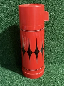 Vintage Aladdin’s Vanguard No. 32C Thermos Red & Black Diamond Complete - Picture 1 of 9