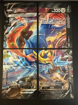 Pokemon Zacian V Union Swsh163 Swsh164 Swsh165 X4 Cards Ita near Mint - Image 1 of 4