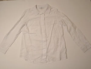 Jasper Conran Ladies Size 14 White Long Sleeve Button Up Collared Shirt - Picture 1 of 11