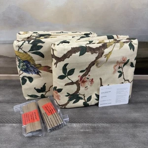 Pottery Barn Nola Bedruckte Vorhänge Vorhänge 50”x108” Baumwolle Gefüttert Elfenbein Multi x2 - Bild 1 von 12