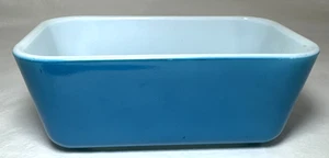 Vintage Pyrex 0502 Kühlschrank Laibschale Pfanne türkis aquablau 1,5 Pt rechteckig - Bild 1 von 7