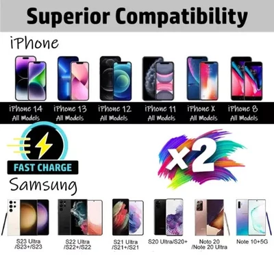 2 Pack Wireless Fast Charger Stand Dock Cradle for Apple iPhone Samsung Galaxy - Image 1 of 2