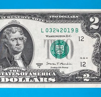 March 24, 2019 (L 03242019 B) BIRTHDAY Note $2 Two Dollar Bill *UNC* - Image 1 of 4