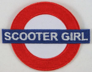 Scooter Girl Underground, Iron on Embroidered Patch, mods, scooterists, 3" - Picture 1 of 1