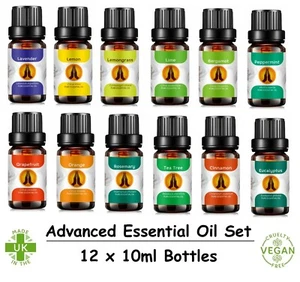 Essential Oils Advanced Pack Set (12 x 10ml) Pure Natural Fragrances Scents - Picture 1 of 4