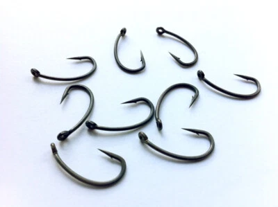 Teflon Coated Carp Hooks Fishing Hooks Tackle Curve Shank Kurv hair rigs - Image 1 of 2