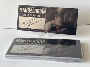 Star Wars The Mandalorian show Red Mando V3 Daniel Romero Autograph Plaque 3x7 - Picture 1 of 1