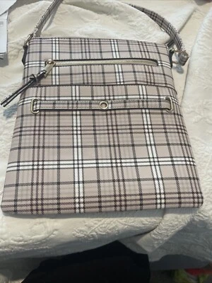 CATO Beige Plaid Crossbody Bag/Purse 11x9.5 Plaid - Image 1 of 4