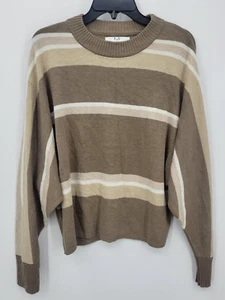 Magaschoni Pullover Damen mittelbraun gestreift Dolmanärmel weicher Pulli - Bild 1 von 8