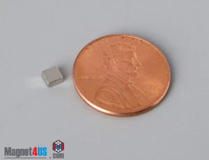 1/8"x1/8"x1/16" N45 3.2x3.2x1.6mm Rare Earth Neodymium Tiny Arts Block Magnets - Picture 1 of 3