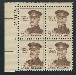 Scott #1214....8 Cent...General Pershing....3 Plate Blocks - Picture 1 of 1