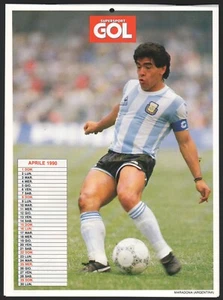 supersport GOL ITALY 1990 CALENDAR MARADONA LINEKER VAN BASTEN BAGGIO - Picture 1 of 4