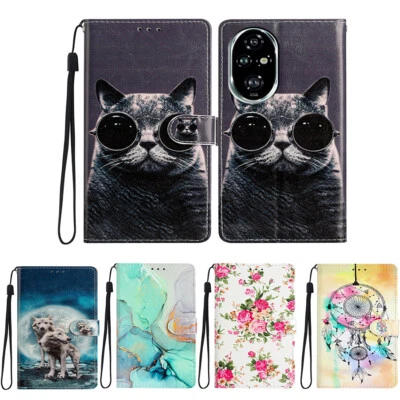 Case for Huawei Honor 90 70 50 10 Pattern Leather Flip Wallet Case Phone Cover - Image 1 of 4