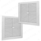 2 x WHITE AIR VENT LOUVRE + INSECT SCREEN 9" x 9" Fly/Spider Mesh Grid Cover