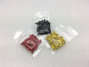 BLACK, RED, GOLD, 30 each Bike Bicycle Shift Brake Cable Ends Tips Caps Crimps - Picture 1 of 2