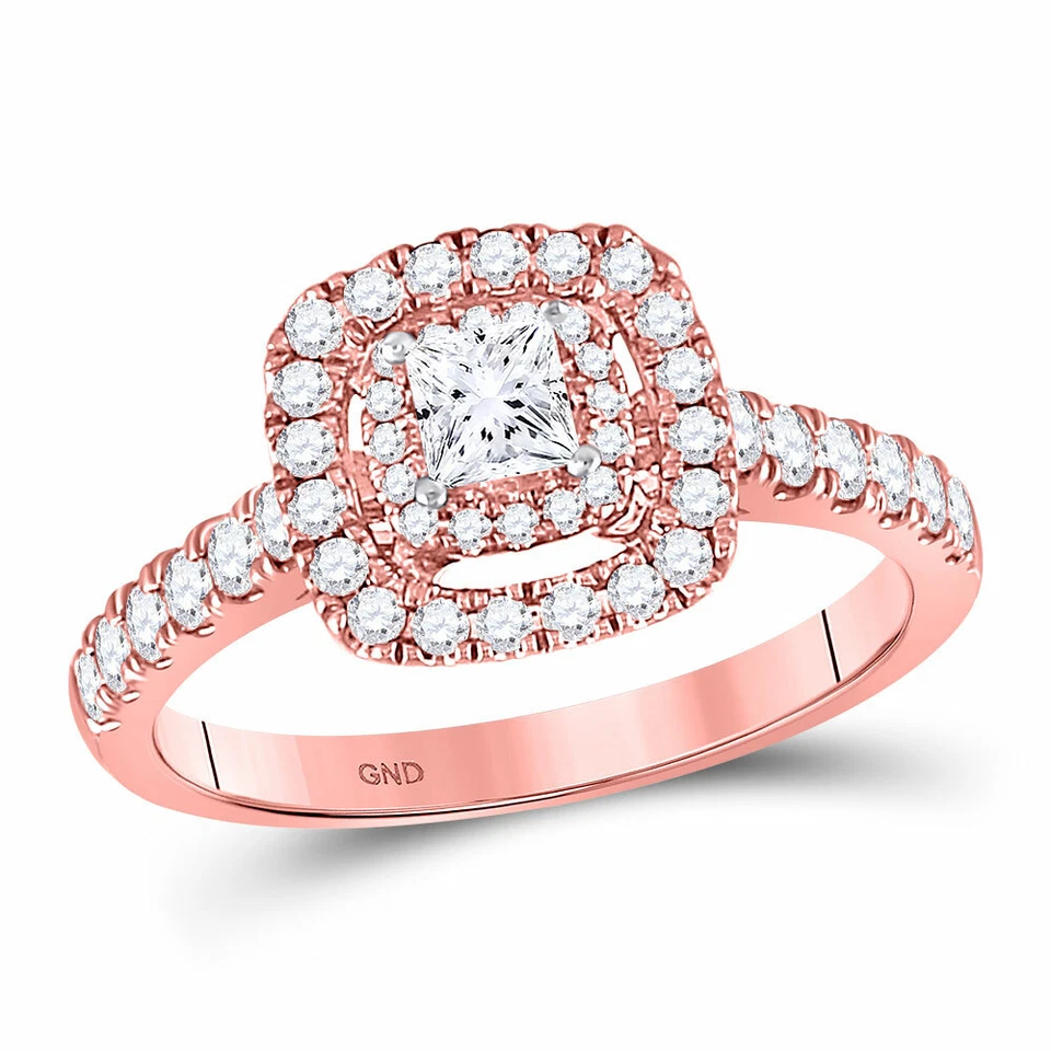 14kt Rose Gold Princess Diamond Solitaire Bridal Wedding Engagement Ring 3/4 Ctw - Image 1 of 1
