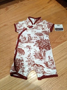 Baby Body Einteiler Cheungsam Muster 3 Monate Baby Milano 100% Baumwolle Neu mit Etikett - Bild 1 von 8