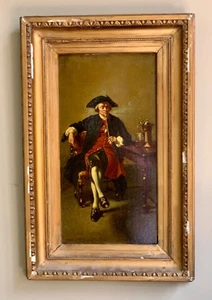 Antikes Portrait Ölgemälde auf Holzplatte signiert - Bild 1 von 10