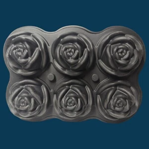 Ice Cube Trays Molds, 3D 6 Cavity Large1.5" Round Rose Easy Release NEW! - Picture 1 of 8