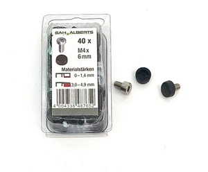 40 x Schrauben , Sechskantschrauben M4 x 6mm mit Abdeckkappen Kunststoff - Bild 1 von 2