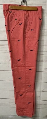 Pantalones completos de lino Brooks Brothers Clark coral azul marino ballena para hombre 36 x 32 envío rápido Foto 1 de 4