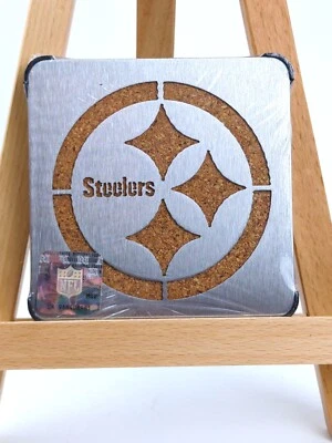 NFL Pittsburgh STEELERS Drink Coasters, LASER ENGRAVED, Set of 4, Boasters - NEW - Imagem 1 de 4