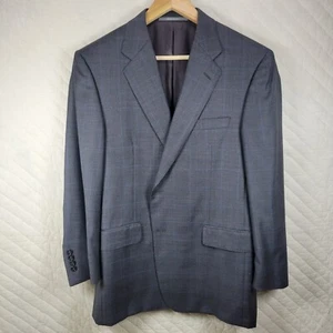 Hickey Freeman Mens Blazer 40S Gray Wool Plaid Jacket Sport Coat - Picture 1 of 8