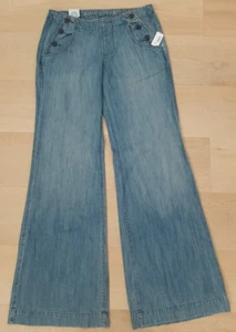 OLD NAVY Womens Jeans Size 2 Regular Denim Blue Cotton Light Flared Button - Picture 1 of 22
